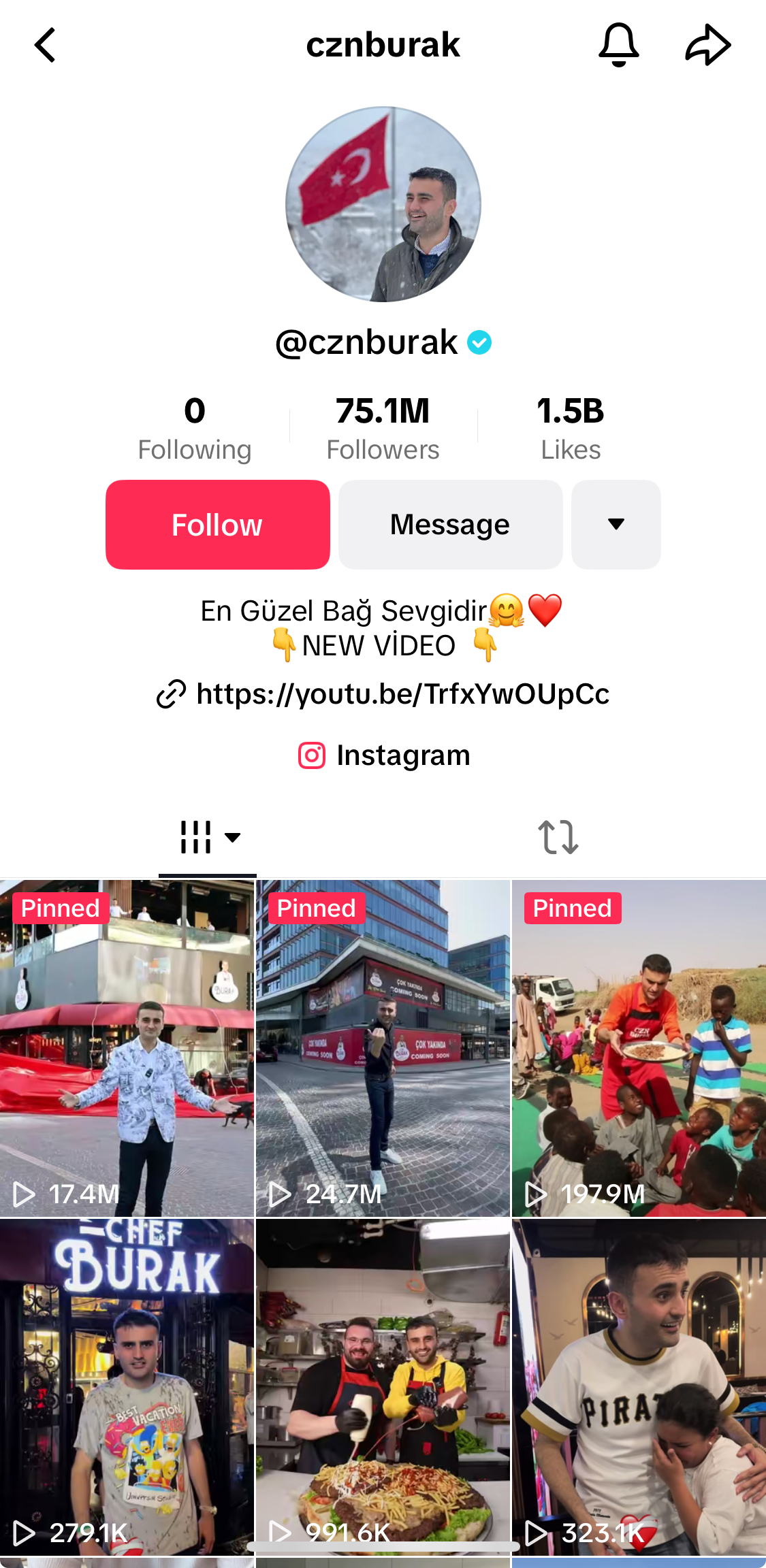 CZN Burak 的 TikTok 个人资料。