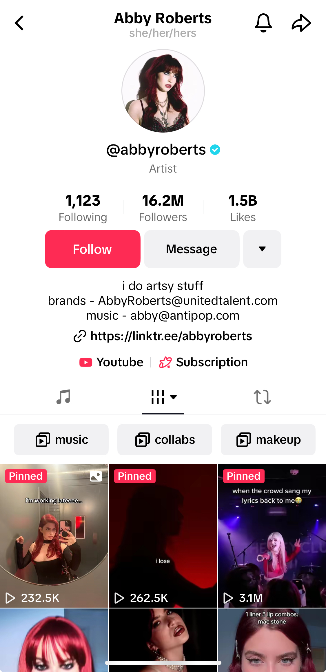 Abby Robert 的 TikTok 个人资料。