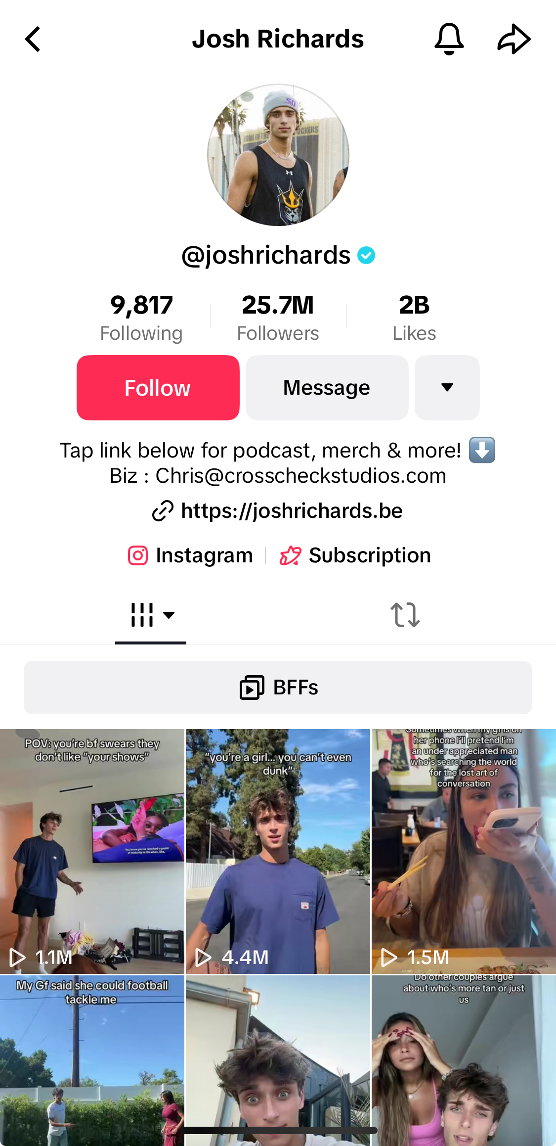 Josh Richard 的 TikTok 个人资料。